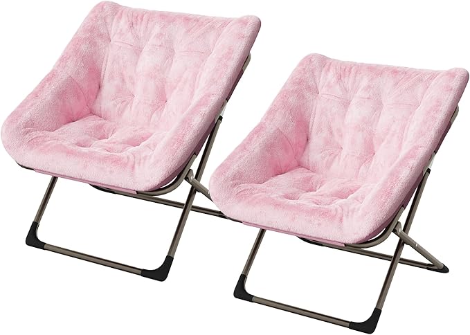 Comfy Chair for Adults, Foldable Living Room Chairs, Soft Faux Fur Folding - Image 9