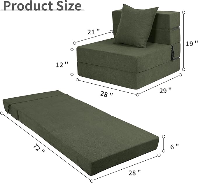 High-Density Memory Foam Folding Sofa Bed - Image 3