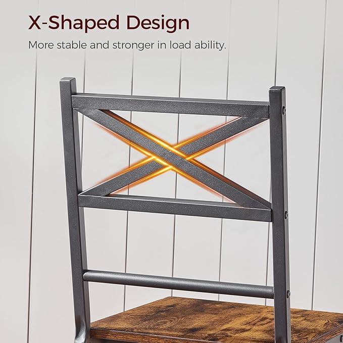 Dining Chair Set of 4, Rustic Wooden Kitchen Chairs - Image 9