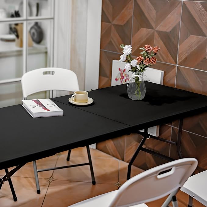 Folding Table 6ft Portable Heavy Duty Plastic Fold-in-Half 6 Foot Foldable - Image 8