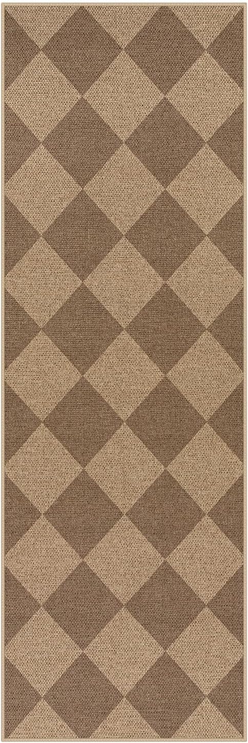 Lahome Checkered Easy Jute Runner Rug, 2x6 Kitchen Mats - Image 7