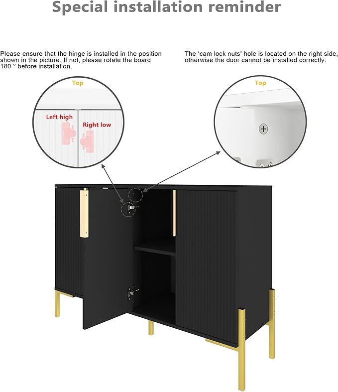 4 Doors Sideboard Buffet Cabinet - Image 3
