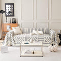STACYPIK Boho Couch Cover, Chenille Gray Triangle Sofa Cover by STACYPIK