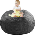 Giant Fur Bean Bag Chair Cover for Kids Adults, Living Room Furniture Big Round by LLPCKPB