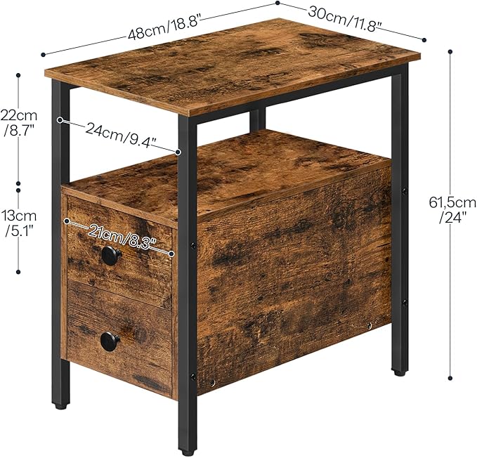 HOOBRO End Table, Narrow Chairside Table - Image 3