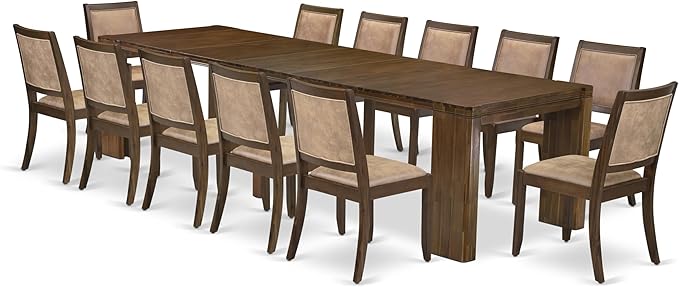 X12X2-008-28 - 13-Pc Dining Room Table Set includes an Extendable Rectangle - Image 2