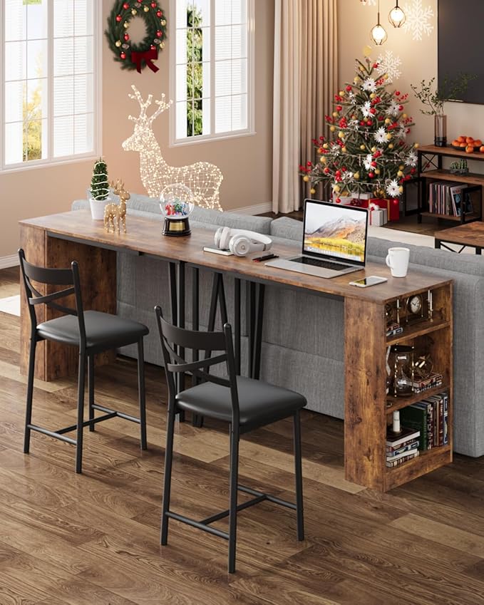 Garvee Bar Table and Chairs Set, 3 Piece Bar Table Set - Image 6