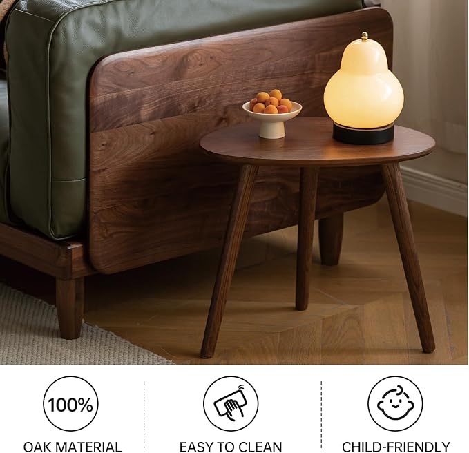 Small Oval Coffee Table, 19.7'' Small Mid Century Modern End Table - Image 4