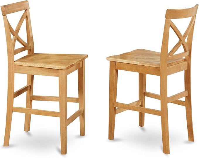 East West Furniture JAPB5-OAK-W 5 Piece Counter Height Dining Table Set - Image 4