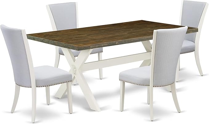 East West Furniture X077VE005-5 5 Piece Dining Room Table Set Includes a by EastWestFurniture