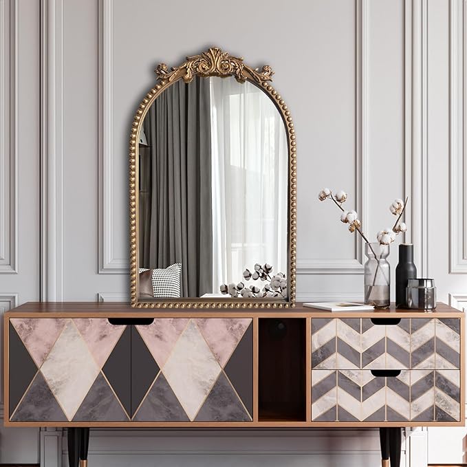 ironsmithn Gold Arched Mirror, Metal Decorative Accent Mirrors - Image 5