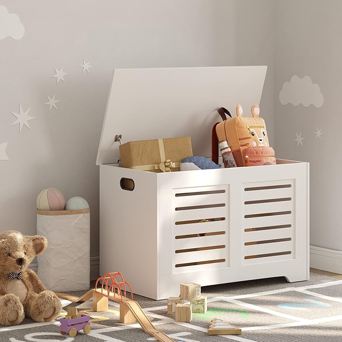 DINZI LVJ Storage Chest, Flip-top Wooden Toy Box Organizer - Image 3