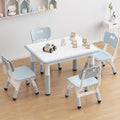 GarveeHome Kids Table and 4 Chairs Set, Height Adjustable Toddler Table and by GarveeHome