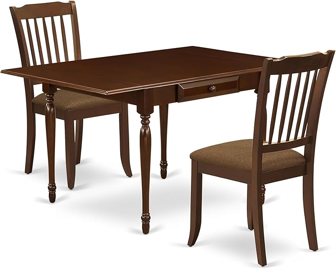 East West Furniture MZDA3-MAH-C 3 Piece Kitchen Table Set by EastWestFurniture