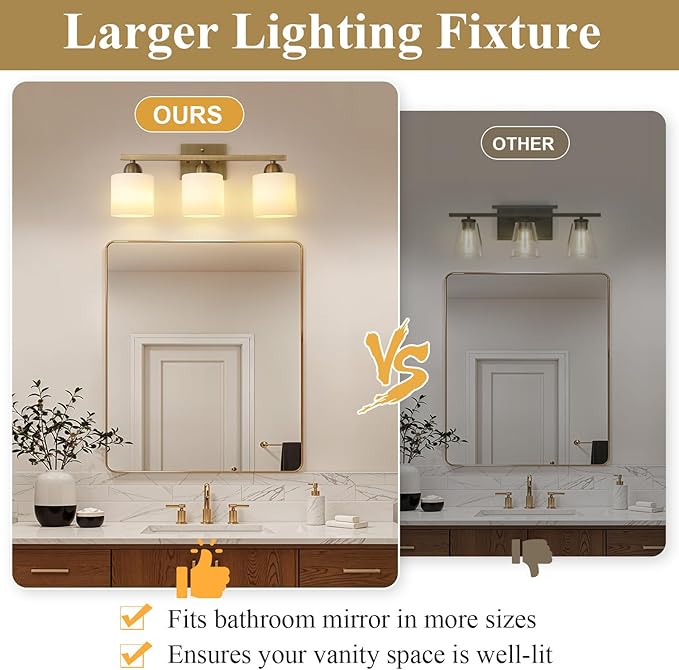 Stainless Steel Milk Glass Vanity Lights - Image 6