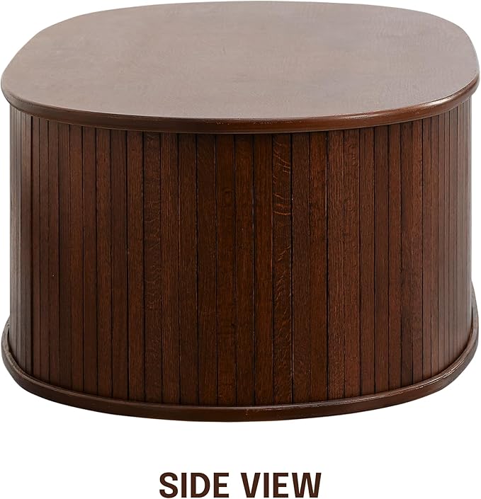 NTC Stream Coffee Table, Modern Oval Wooden Center Table - Image 4