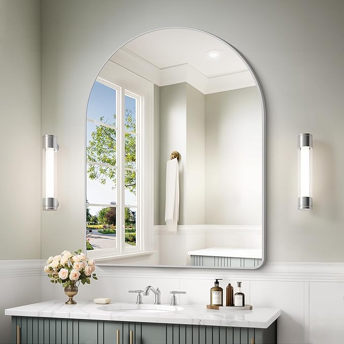 Arched Bathroom Mirror, Wall Mounted Mirror, Living Room, Vertically Hanging or by GLASHOM