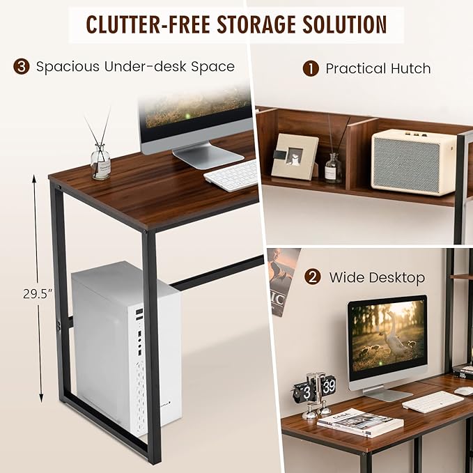 Tangkula Reversible L-Shaped Desk - Image 7