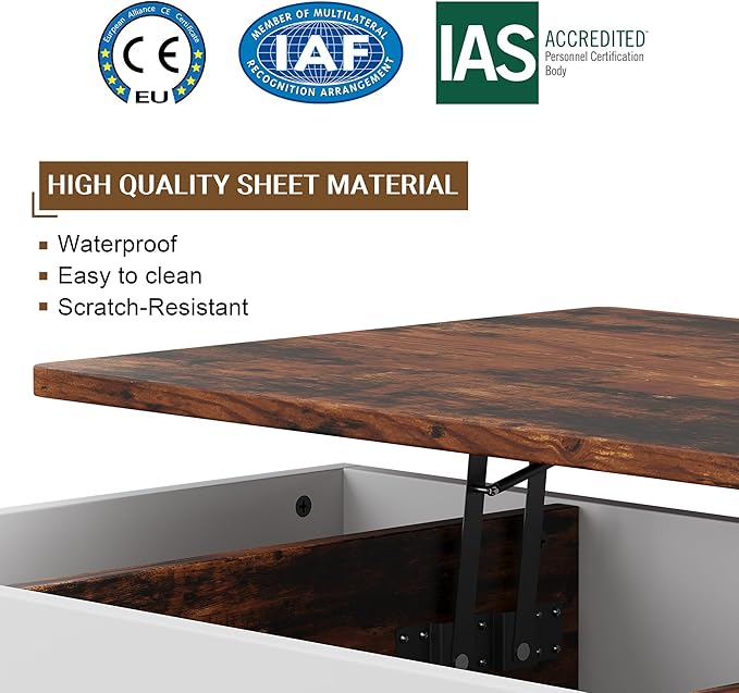 Shintenchi Coffee Table, Lift Top Coffee Table - Image 7