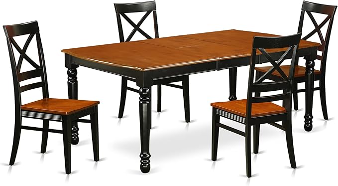 East West Furniture DOQU5-BCH-W 5 Piece Modern Dining Table Set Includes a by EastWestFurniture