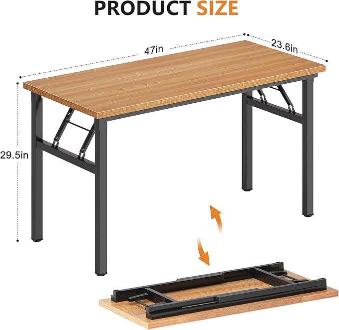 DlandHome 47 inches Folding Table Computer Desk Portable ActivityTable - Image 3