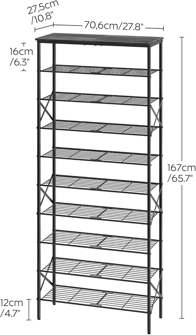 10 Tier Shoe Rack, Large Capacity Shoe Storage Organizer Holds 40 Pairs - Image 3