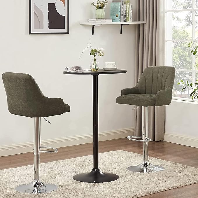 VECELO Bar Stools Set of 2, Adjustable Barstools, Counter Height Stools - Image 2
