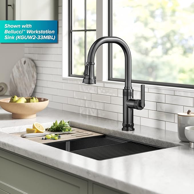 KRAUS Allyn Industrial Pull-Down Single Handle Kitchen Faucet in Spot-Free - Image 13