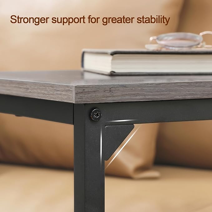 AMHANCIBLE C Shaped End Table, Slide Under Couch Table - Image 8