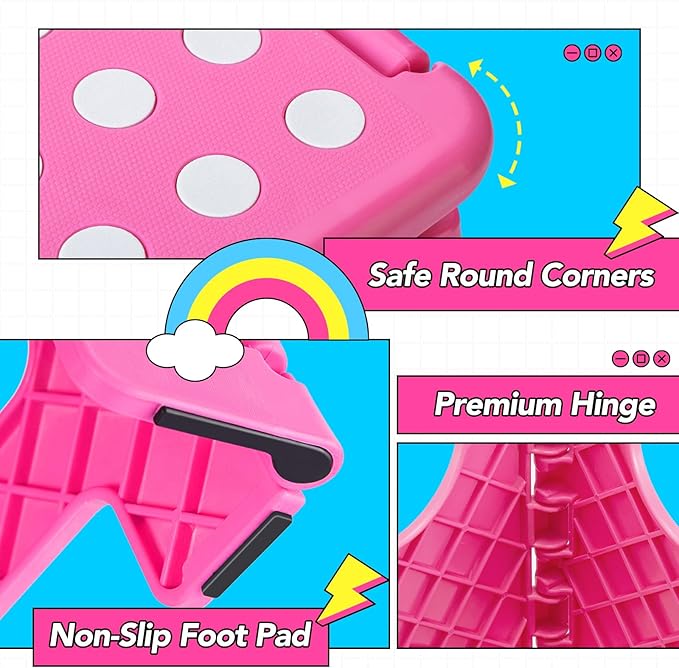 Delxo Folding Step Stool, 11 Inch Non-Slip Foldable Step Stools, Portable - Image 3