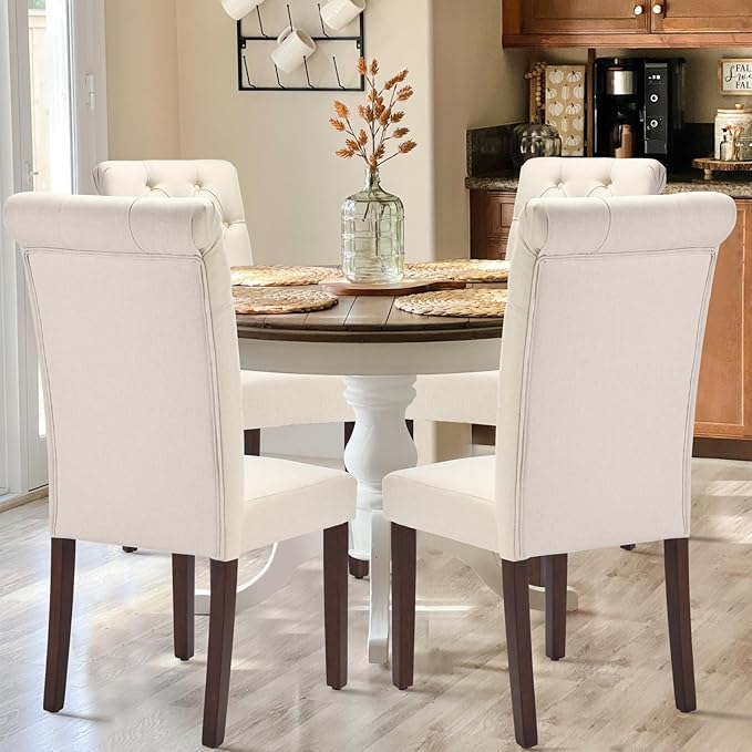 COLAMY Tufted Dining Chairs Set of 2, Accent Parsons Diner Chair Upholstered - Image 3