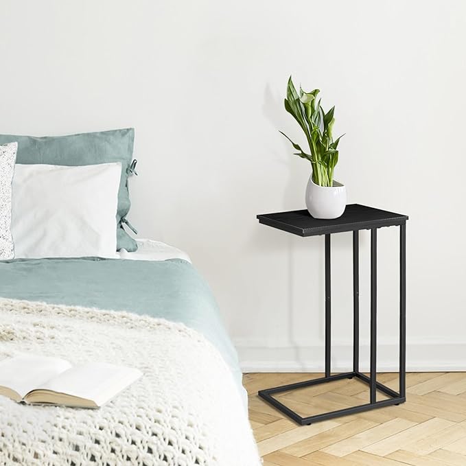 C Shaped Side Table Set of 2, Skinny Sofa Table - Image 2