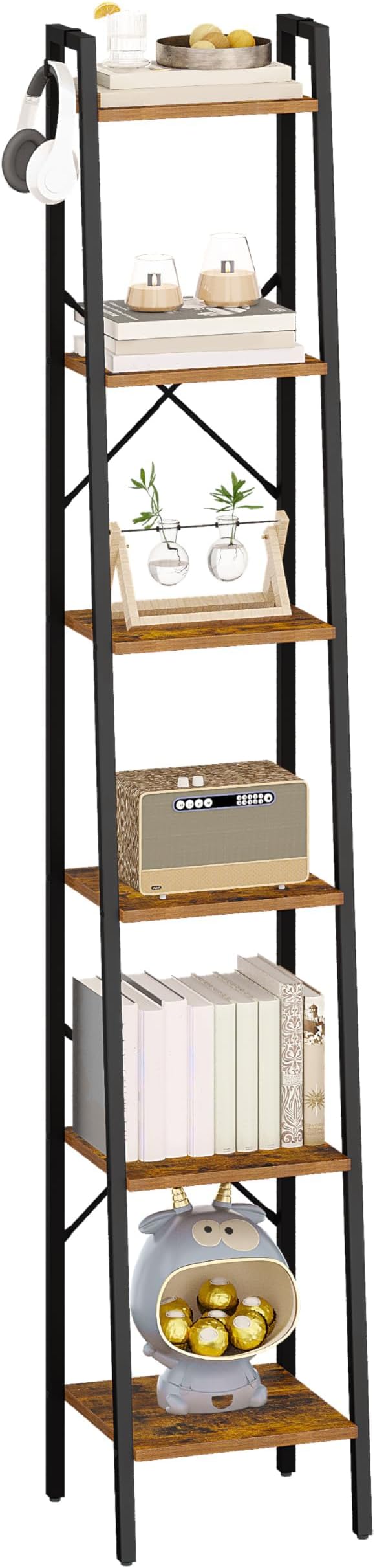 Ladder Shelf, Bookshelf Bookcase, Freestanding Corner Storage Shelve - Image 8