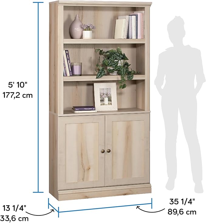 Sauder Miscellaneous Storage Library, Pacific Maple Finish - Image 3