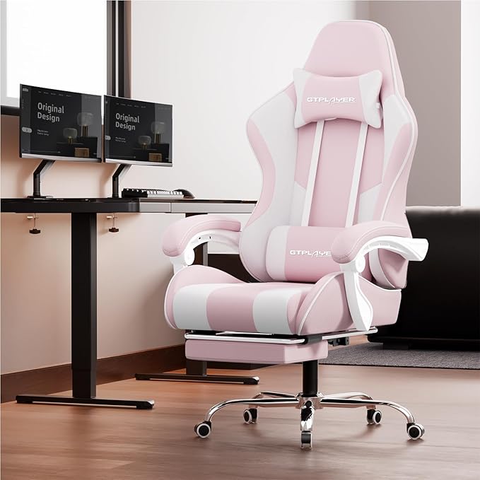 GTPLAYER Gaming Chair with Footrest, Computer Chair with and Lumbar Support - Image 2