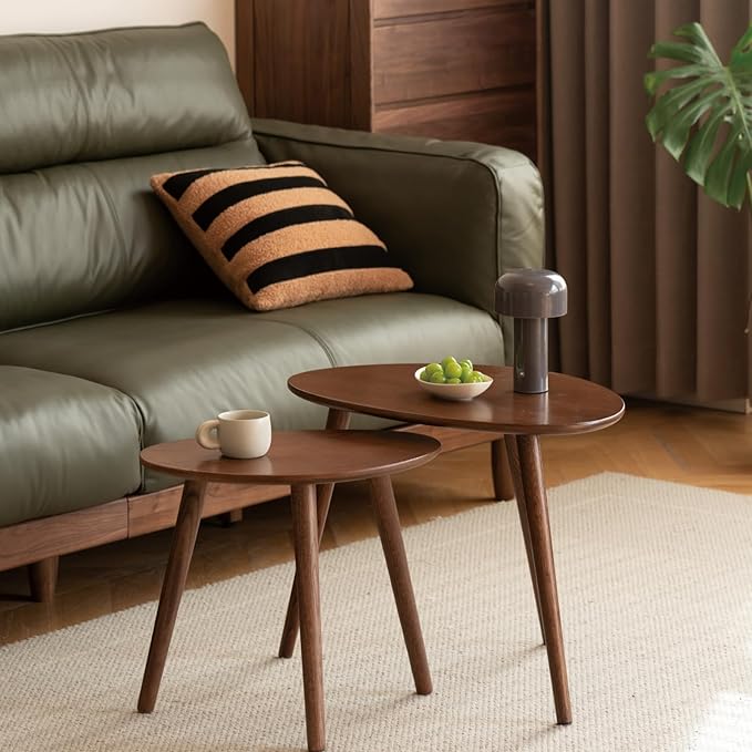 Small Oval Nesting Table, Mid Century Coffee Tables - Image 2