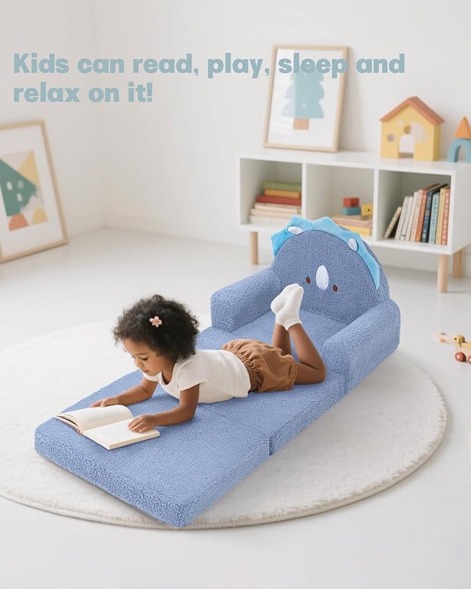 MOONBEEKI 2-in-1 Foldable Toddler Couch, Soft Sherpa Fabric - Image 6