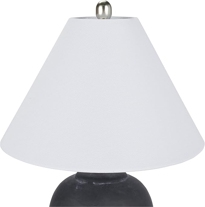 Nourison Home 23" Black Vintage Distressed Ceramic Pot Table Lamp - Image 6