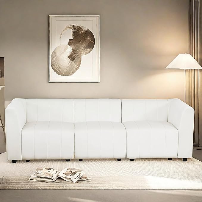 Sectional Couches Sofa for Living Room, 93″3 Seater Cloud Couch, Modern Comfy by GlasFlength