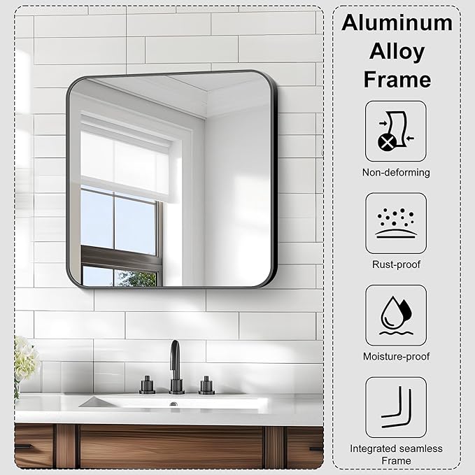 KOCUUY Square Bathroom Mirror, Living Room - Image 7