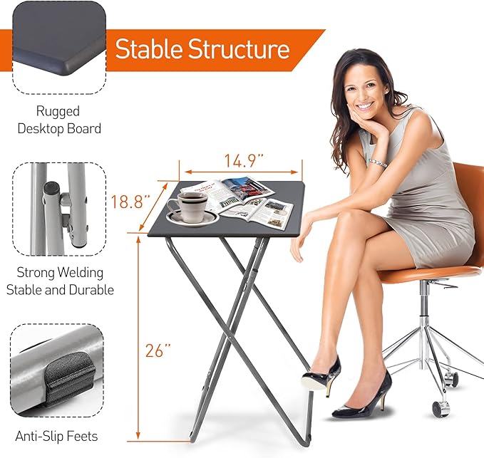Garden 4 you Folding TV Tray Table/TV Dinner Trays Tables - Image 3