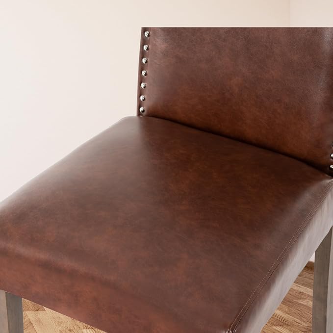 Stylish Upholstered Parsons Dining Chair PU Faux Leather - Image 8