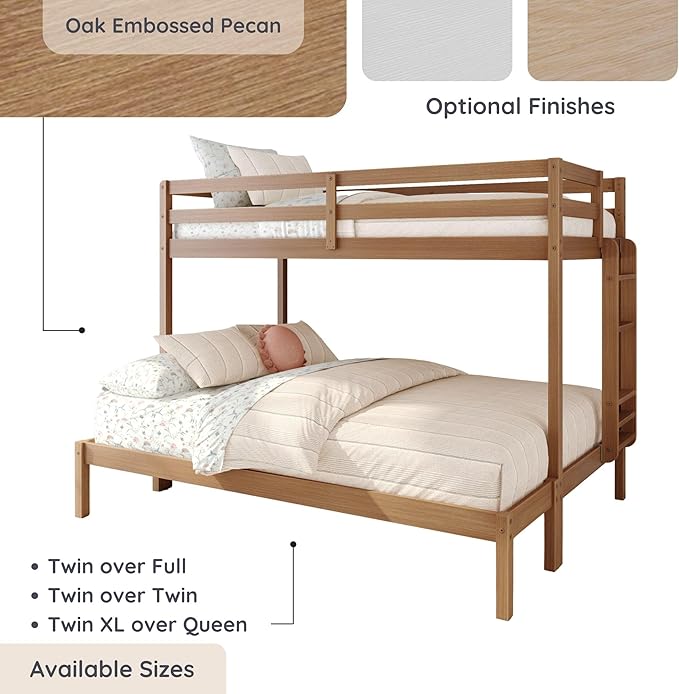 Grain & Grove Bear Twin XL Over Queen Bunk Bed, Sturdy Bunk Bed Frame - Image 7