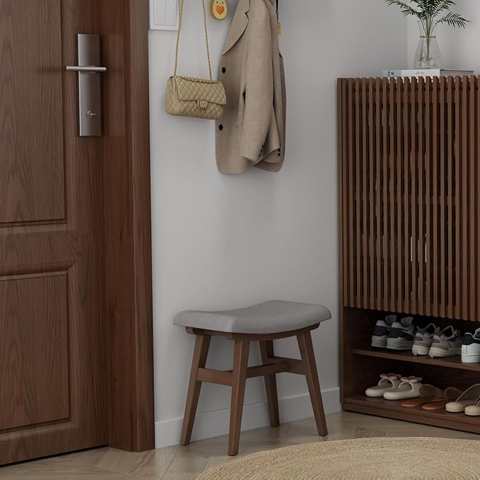 Solid Wood Small Vanity Stool, Compact Makeup Chair - Image 9