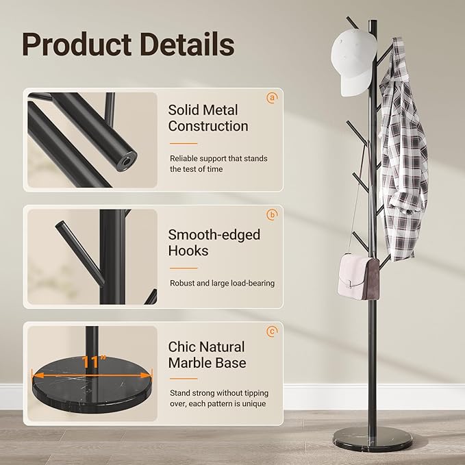 ELYKEN Coat Rack Freestanding - Image 4