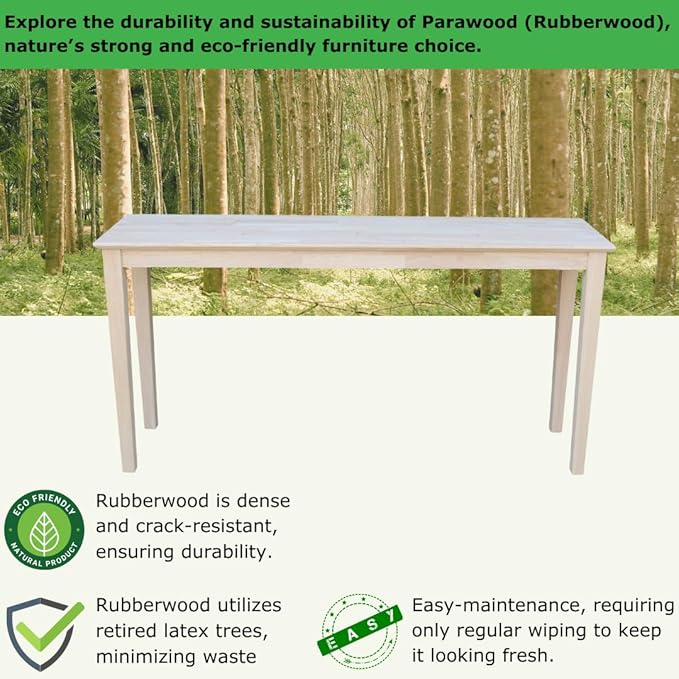 IC International Concepts Extended Length Shaker Console Table, Kitchen/Dining - Image 3