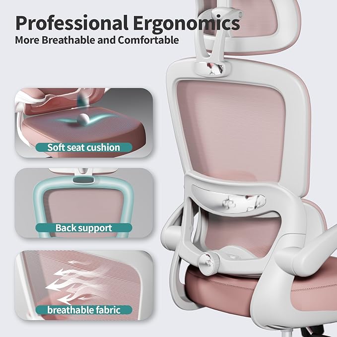 TRALT Office Chair Ergonomic Desk Chair, 330 LBS Home Mesh Office Desk Chairs - Image 3