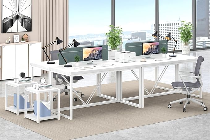 EXCEFUR Home Office Desk, Modern Wood Computer Desk, Wood Study Writing Table - Image 6