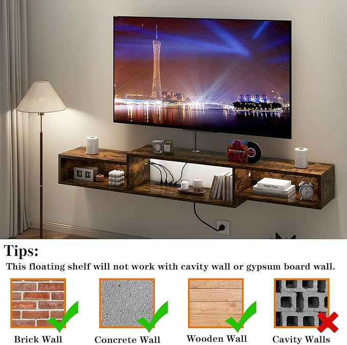 IBUYKE 71" Floating TV Stand Wall Mounted - Image 8