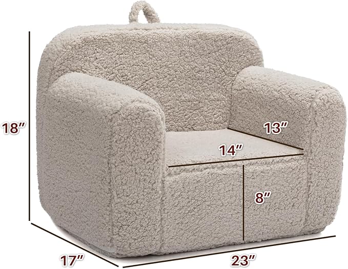 ALIMORDEN Kids Ultra-Soft Snuggle Foam Filled Chair, Toddler Cuddly Sherpa - Image 3